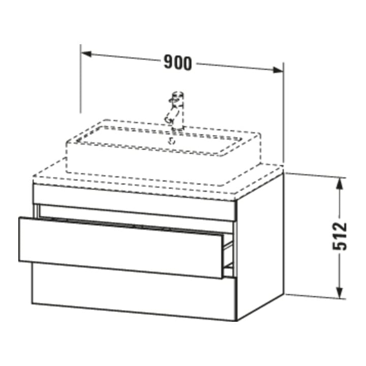 Duravit Meuble sous lavabo DuraStyle 90x54,8 cm, finition mate, 2 tiroirs