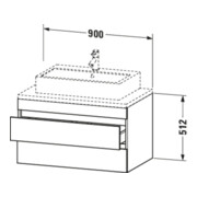Duravit Meuble sous-lavabo DuraStyle 90x54,8 cm, graphite mat, 2 tiroirs-4