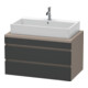 Duravit Meuble sous-lavabo DuraStyle 90x54,8 cm, gris mat/bois, 2 tiroirs-1
