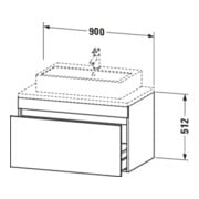 Duravit Meuble sous lavabo DuraStyle 90x54,8 cm, N dk/we ma, avec console, 1 tiroir-4