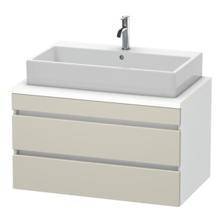 Duravit Meuble sous lavabo DuraStyle 90x54,8 cm, taupe/blanc mat, 2 tiroirs
