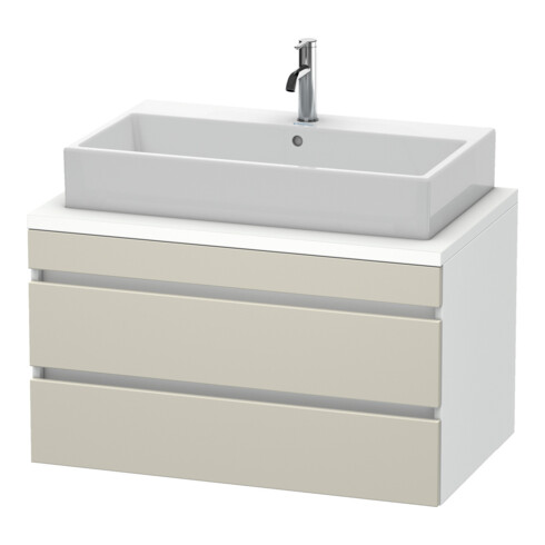 Duravit Meuble sous lavabo DuraStyle 90x54,8 cm, taupe/blanc mat, 2 tiroirs
