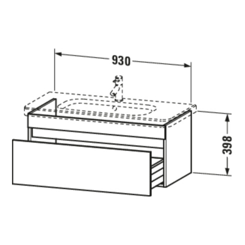Duravit Meuble sous-lavabo DuraStyle 93x44,8 cm, blanc, 1 tiroir, suspendu mural