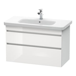 Duravit Meuble sous-lavabo DuraStyle 93x44,8 cm, blanc brillant/blanc mat, 2 tiroirs, suspendu