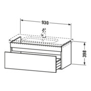 Duravit Meuble sous lavabo DuraStyle 93x44,8 cm, blanc mat, 1 tiroir, suspendu-5