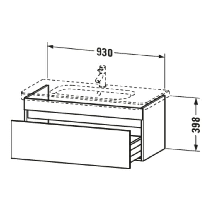 Duravit Meuble sous-lavabo DuraStyle 93x44,8 cm, blanc mat, 1 tiroir, suspendu
