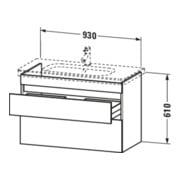Duravit Meuble sous-lavabo DuraStyle 93x44,8 cm, blanc mat, 2 tiroirs, suspendu-5