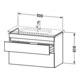 Duravit Meuble sous-lavabo DuraStyle 93x44,8 cm, gris avec 2 tiroirs, suspendu