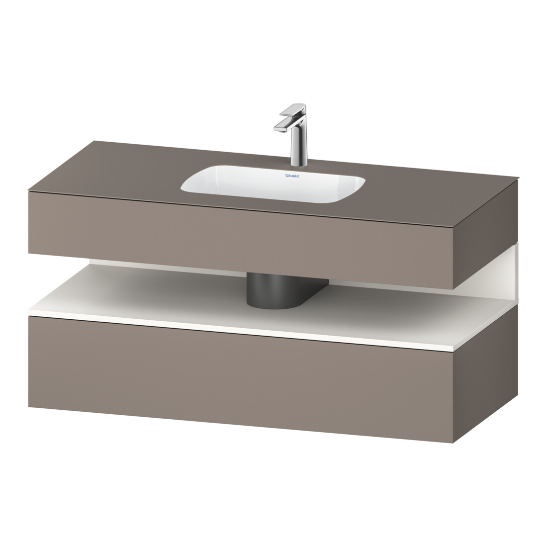 Duravit Meuble sous lavabo encastré Qatego 120x55x60 cm, blanc avec base, Kon-WTU, niche