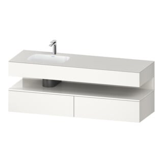 Duravit Meuble sous lavabo encastré Qatego 160x50x60cm, Kon-WTU, blanc hgl/blanc mat