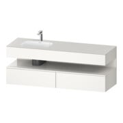 Duravit Meuble sous lavabo encastré Qatego 160x50x60cm, Kon-WTU, blanc hgl/blanc mat