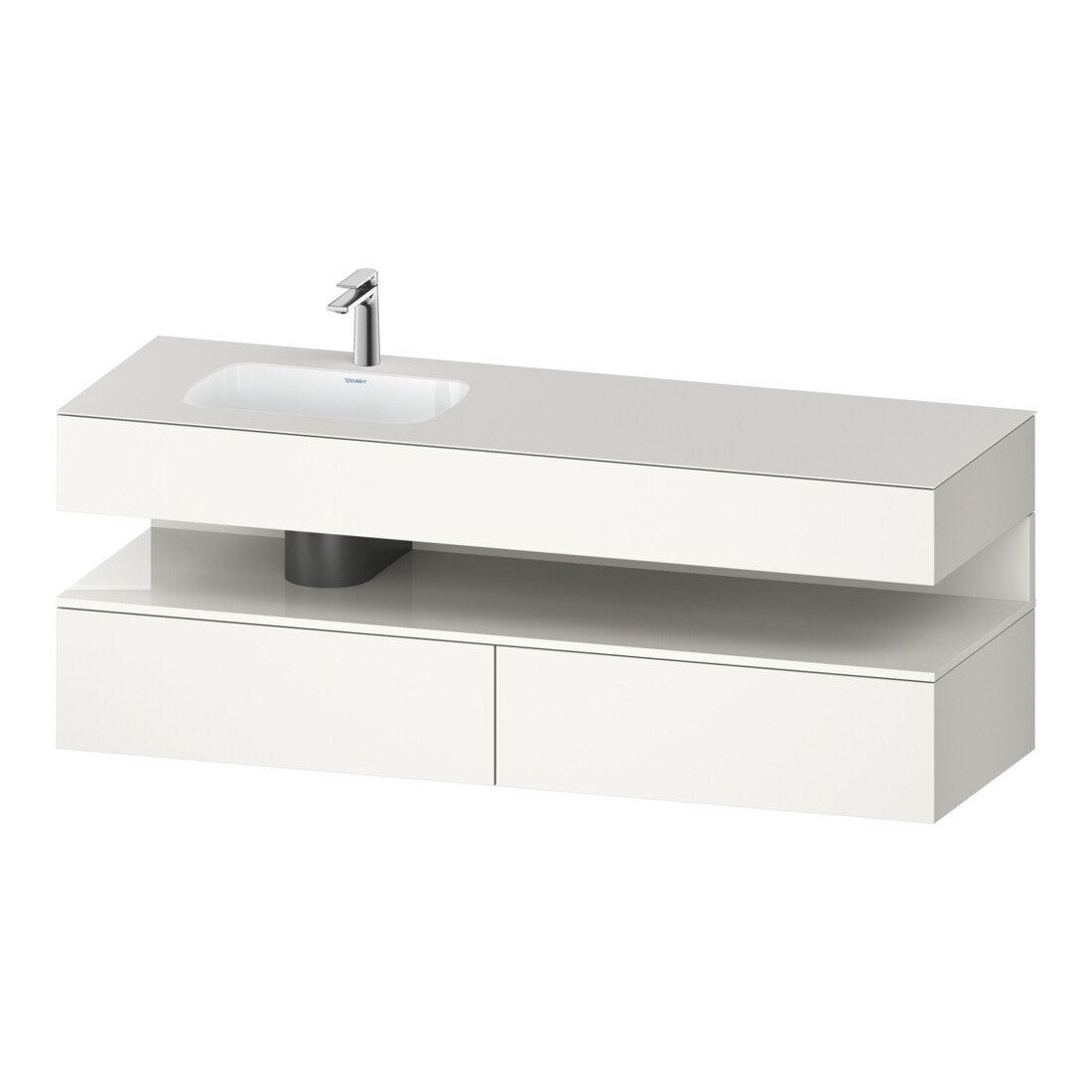 Duravit Meuble sous lavabo encastré Qatego 160x50x60cm, Kon-WTU, blanc hgl/blanc mat