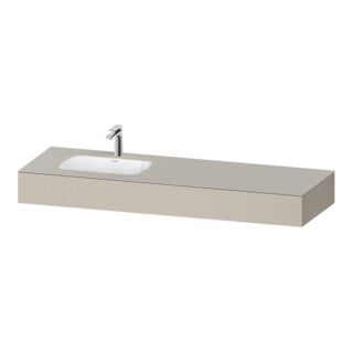 Duravit Meuble sous lavabo encastré Qatego 160x55x17 cm, avec K, 1 tiroir, avec miroir, blanc mat