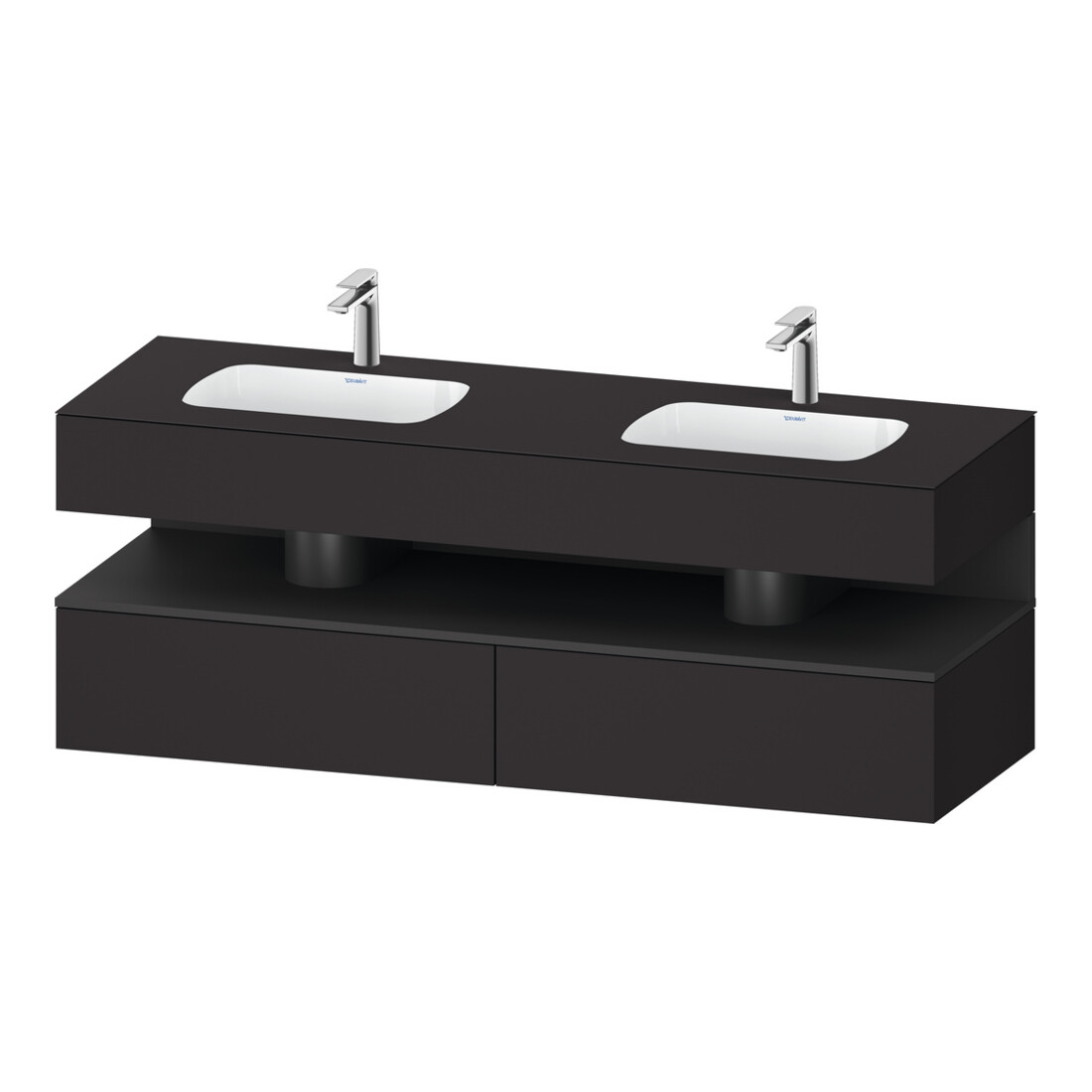 Duravit Meuble sous lavabo encastré Qatego 160x55x60 cm, Kon-WTU, B, gris mat