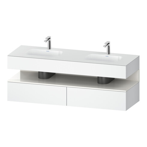 Duravit Meuble sous lavabo encastré Qatego 160x55x60cm, Kon-WTU, B, blanc brillant/blanc mat