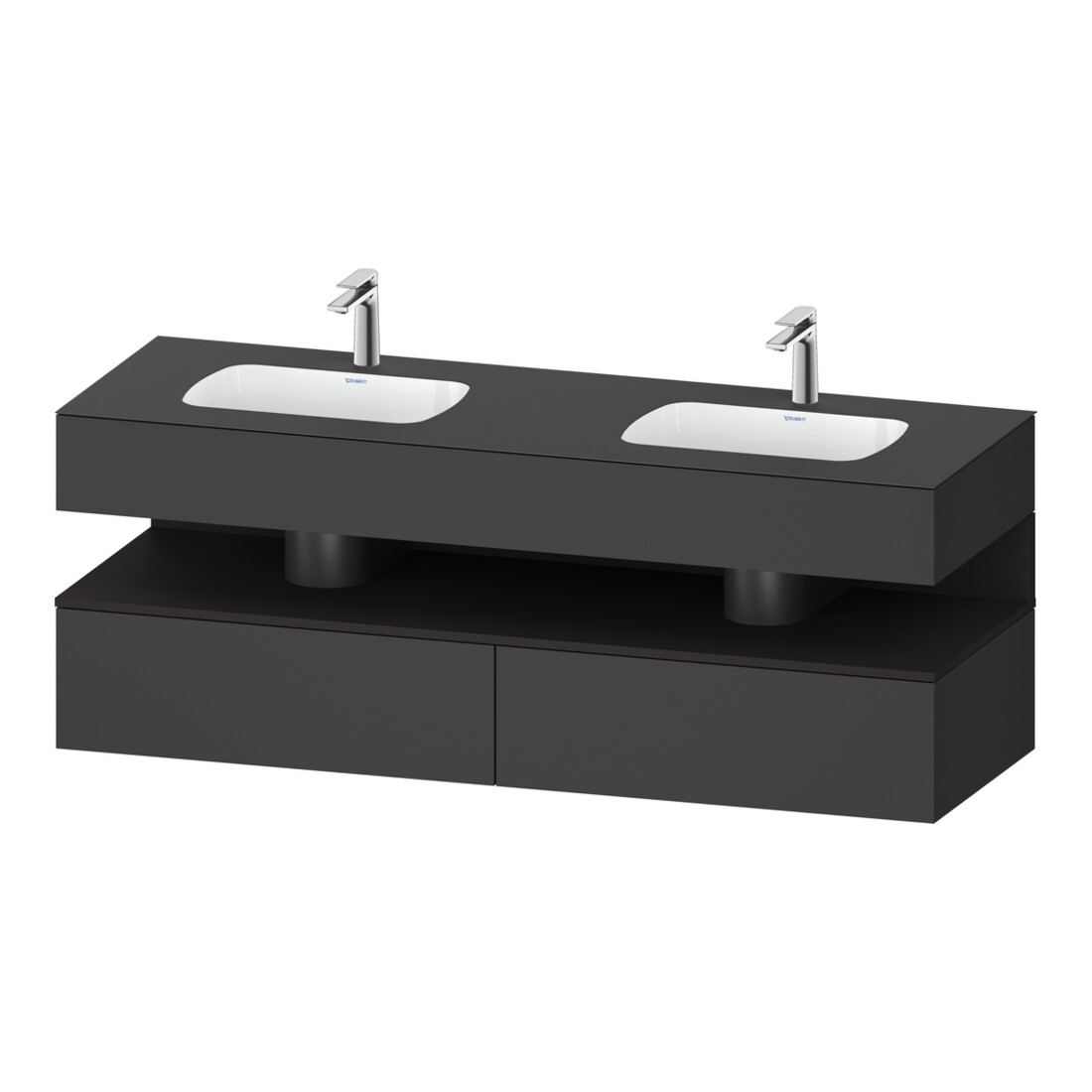 Duravit Meuble sous-lavabo encastré Qatego 160x55x60cm, Kon-WTU, gris m/Gr ma