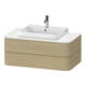 Duravit Meuble sous-lavabo Happy D.2 Plus 100x55 cm, 2 tiroirs, gris, avec miroir intégré-1