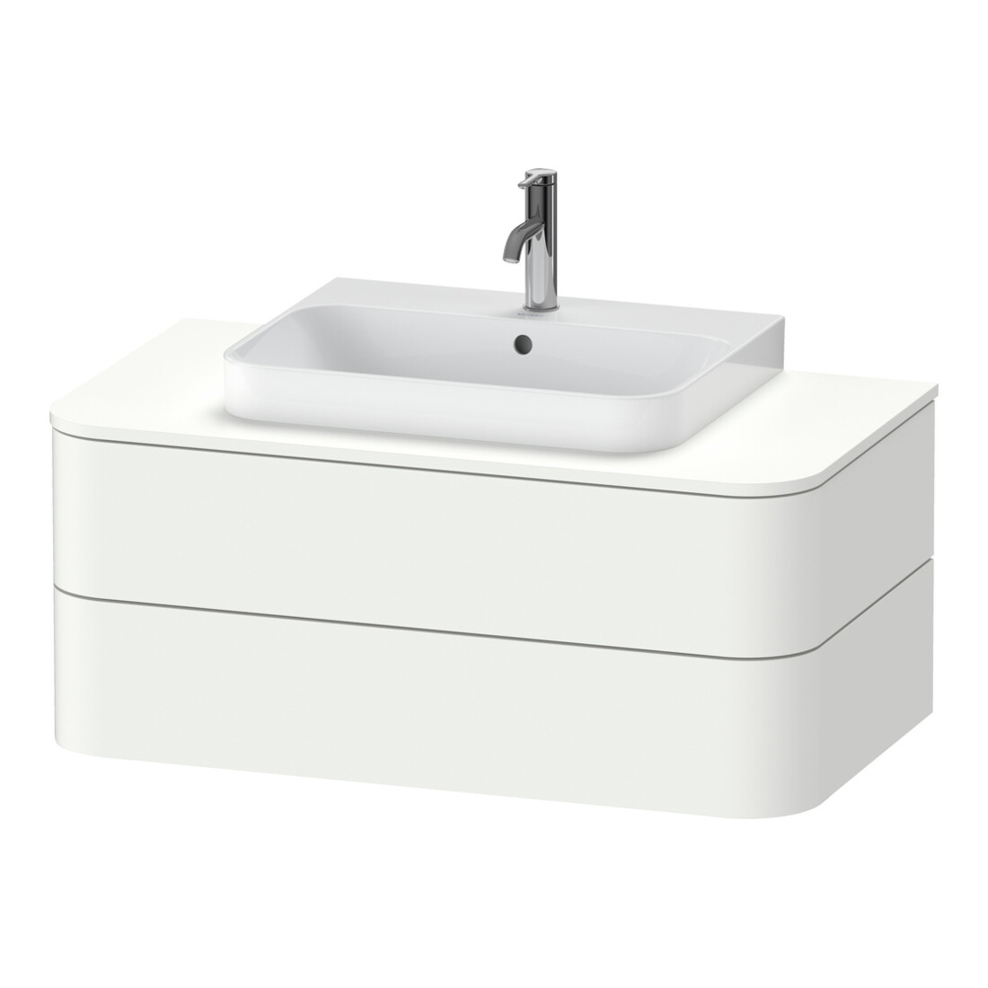 Duravit Meuble sous-lavabo Happy D.2 Plus 100x55 cm, blanc mat, 2 tiroirs, pour MWT