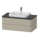 Duravit Meuble sous-lavabo Happy D.2 Plus 100x55 cm, f K, 2 tiroirs, f AWT, Taupe satinée-1