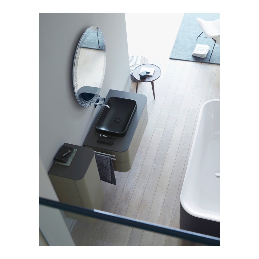 Duravit Meuble sous lavabo Happy D.2 Plus 100x55 cm, f K, 2 tiroirs, f MWT, gs, st-g m