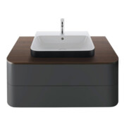 Duravit Meuble sous-lavabo Happy D.2 Plus 100x55 cm, gris mat, 2 tiroirs, pour MWT-4