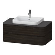 Duravit Meuble sous lavabo Happy D.2 Plus 100x55 cm, noyer sculpté, 2 tiroirs, avec AWT-1