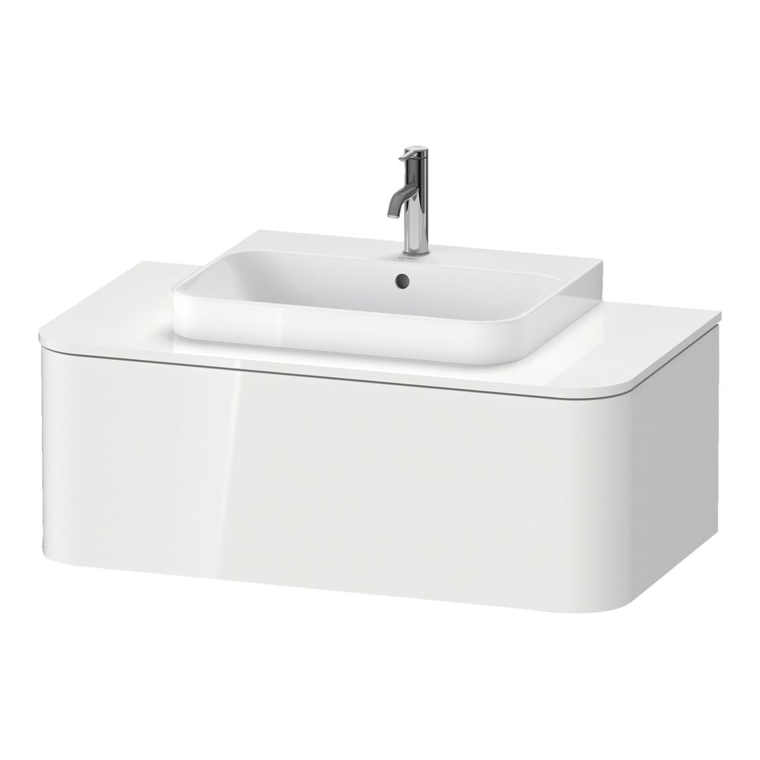 Duravit Meuble sous-lavabo Happy D.2 Plus 100x55cm, blanc brillant, 1 tiroir, pour vasque à poser