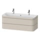Duravit Meuble sous-lavabo Happy D.2 Plus 117,5x49 cm, 1 tiroir, 2 coulissants, taupe mat-1