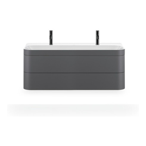 Duravit Meuble sous-lavabo Happy D.2 Plus 117,5x49 cm, 1 tiroir, 2 portes, graphite mat