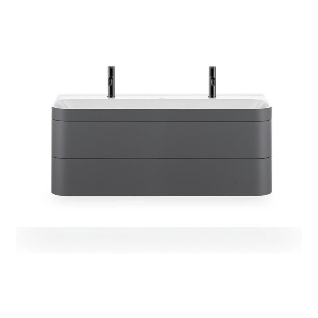 Duravit Meuble sous-lavabo Happy D.2 Plus 117,5x49 cm, 1 tiroir, 2 portes, graphite mat