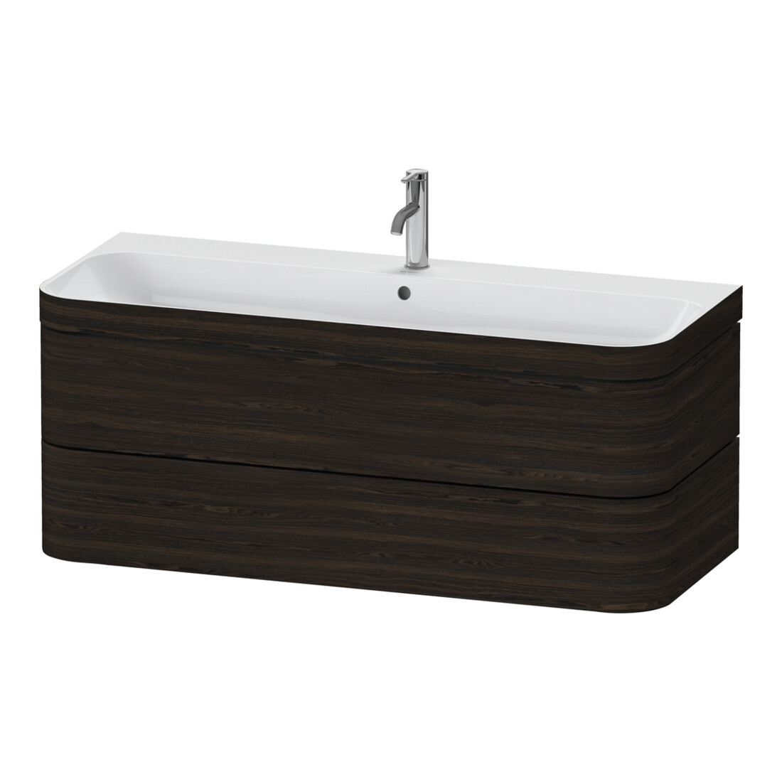 Duravit Meuble sous-lavabo Happy D.2 Plus 117,5x49 cm, 2 tiroirs, 1 HL, noyer mat