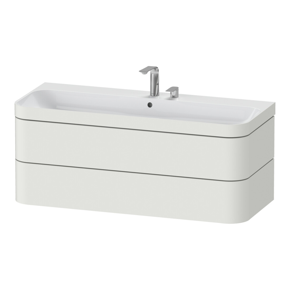 Duravit Meuble sous-lavabo Happy D.2 Plus 117,5x49 cm, 2 tiroirs, 2 poignées, chêne nordique mat
