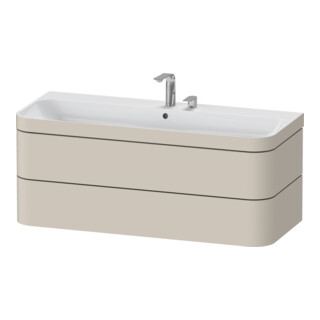 Duravit Meuble sous-lavabo Happy D.2 Plus 117,5x49 cm, 2 tiroirs, 2 poignées, taupe mat
