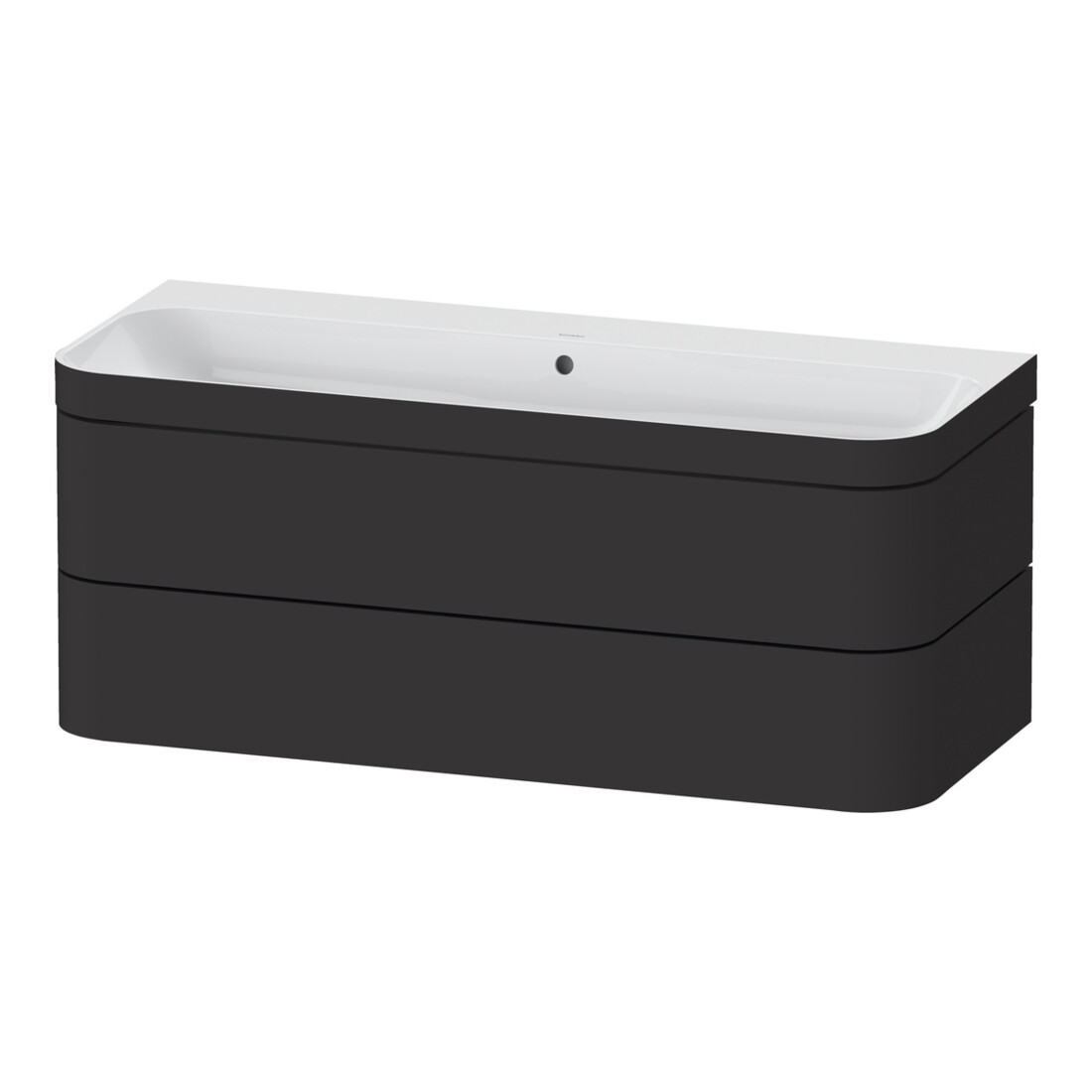 Duravit Meuble sous-lavabo Happy D.2 Plus 117,5x49 cm, 2 tiroirs, sans robinetterie, graphite mat