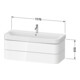 Duravit Meuble sous lavabo Happy D.2 Plus 117,5x49 cm, blanc satin, 2 tiroirs