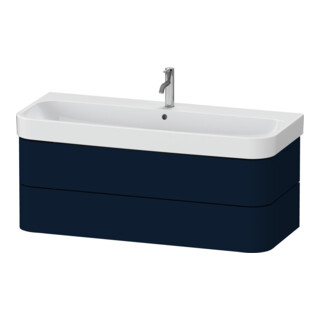 Duravit Meuble sous lavabo Happy D.2 Plus 117,5x49 cm, bleu mat, 2 tiroirs