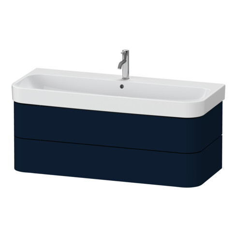 Duravit Meuble sous lavabo Happy D.2 Plus 117,5x49 cm, bleu mat, 2 tiroirs