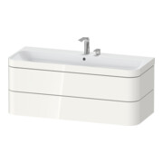 Duravit Meuble sous-lavabo Happy D.2 Plus 117,5x49cm, 2 tiroirs, 2 poignées, blanc brillant