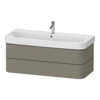 Duravit Meuble sous-lavabo Happy D.2 Plus 117,5x49cm, gris pierre mat, 2 tiroirs