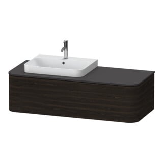 Duravit Meuble sous-lavabo Happy D.2 Plus 130x55 cm, 1 tiroir, AWT, B gauche, noyer satiné