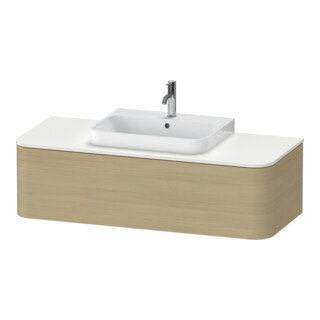 Duravit Meuble sous lavabo Happy D.2 Plus 130x55 cm, 1 tiroir, blanc mat, méditerranée