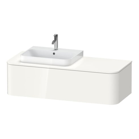 Duravit Meuble sous-lavabo Happy D.2 Plus 130x55 cm, 1 tiroir, f AWT, Beck. gauche, blanc brillant