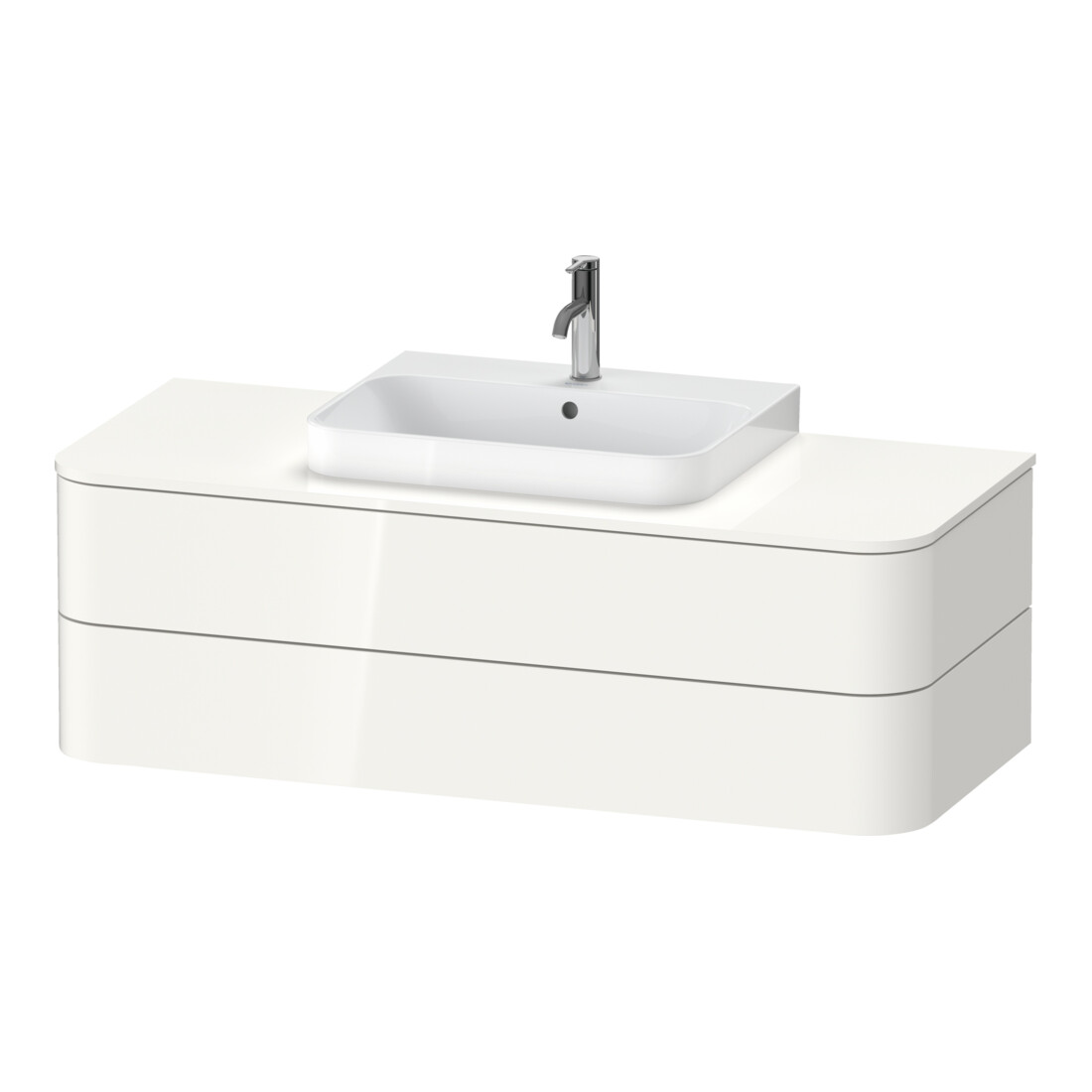Duravit Meuble sous-lavabo Happy D.2 Plus 130x55 cm, 2 tiroirs, blanc brillant
