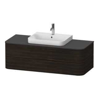 Duravit Meuble sous lavabo Happy D.2 Plus 130x55 cm, 2 tiroirs, noyer satiné