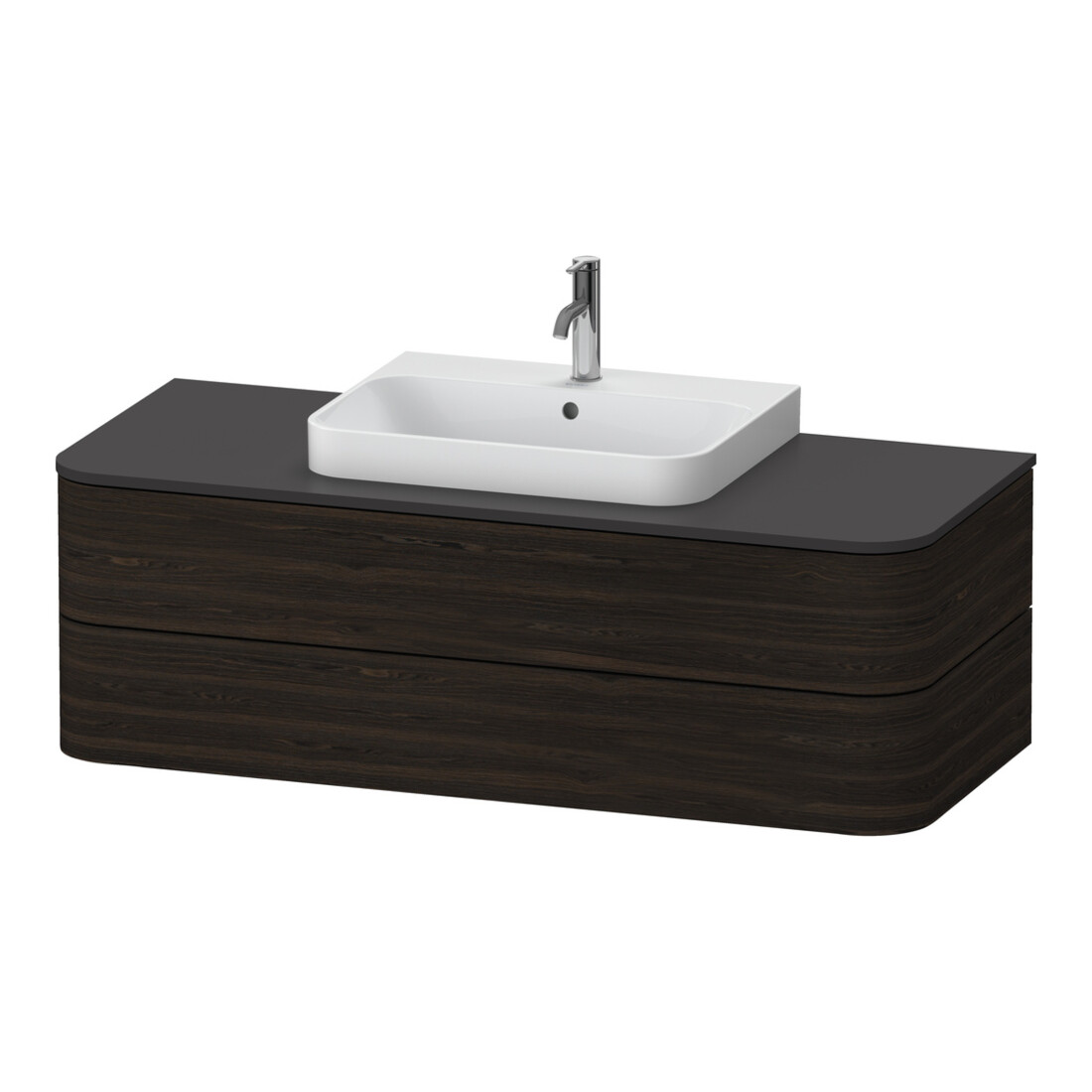 Duravit Meuble sous lavabo Happy D.2 Plus 130x55 cm, 2 tiroirs, noyer satiné