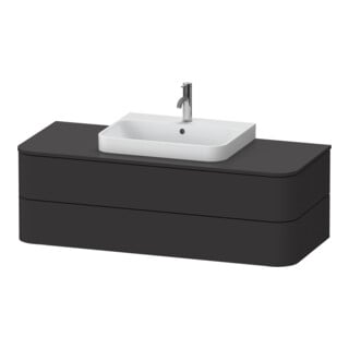 Duravit Meuble sous-lavabo Happy D.2 Plus 130x55 cm, 2 tiroirs, plan vasque mat graphite