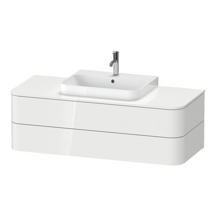 Duravit Meuble sous-lavabo Happy D.2 Plus 130x55 cm, 2 tiroirs, pour vasque à poser, blanc mat