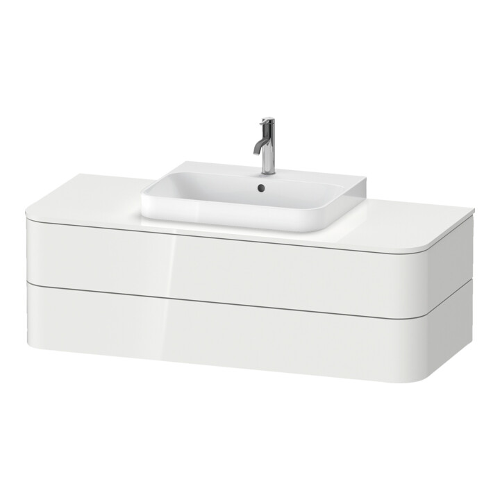 Duravit Meuble sous-lavabo Happy D.2 Plus 130x55 cm, 2 tiroirs, pour vasque à poser, blanc mat