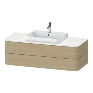 Duravit Meuble sous-lavabo Happy D.2 Plus 130x55 cm, 2 tiroirs, pour vasque à poser, Medit. Ei