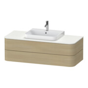 Duravit Meuble sous-lavabo Happy D.2 Plus 130x55 cm, 2 tiroirs, pour vasque à poser, Medit. Ei-1